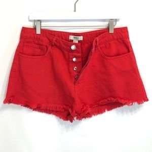 Forever 21 red denim shorts